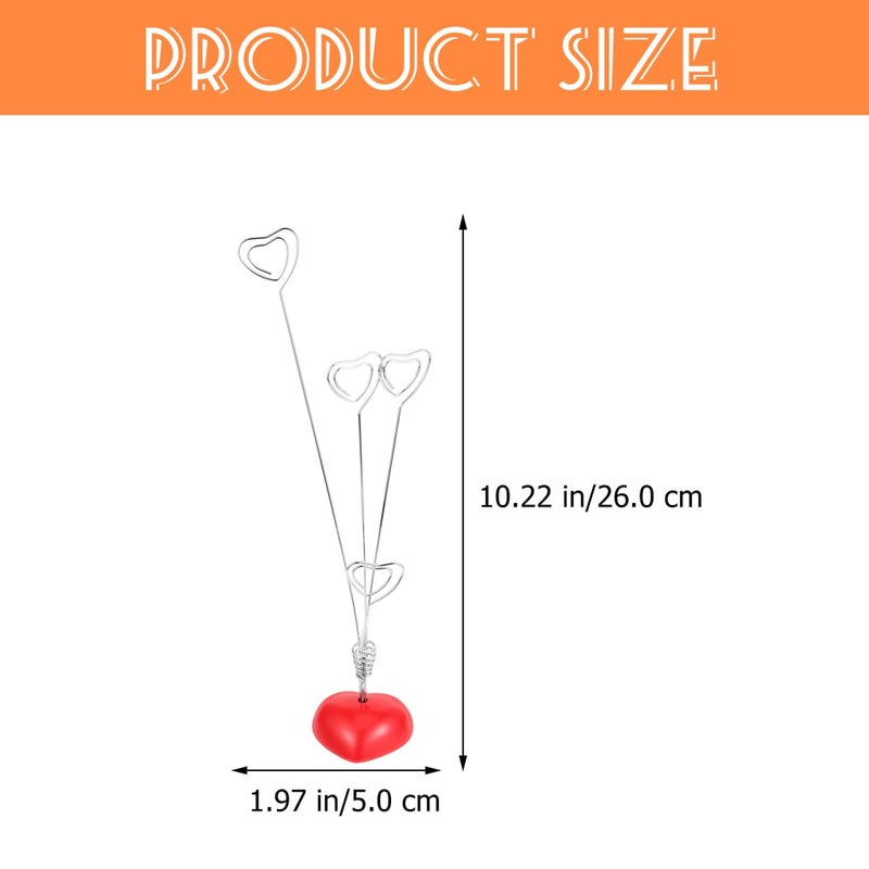 Tinksky Picture Stand-4 Clip Heart Photo Holder Card Note Memo Clip Tree Place Cards Holder - Image 4